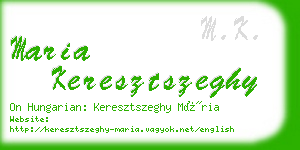 maria keresztszeghy business card